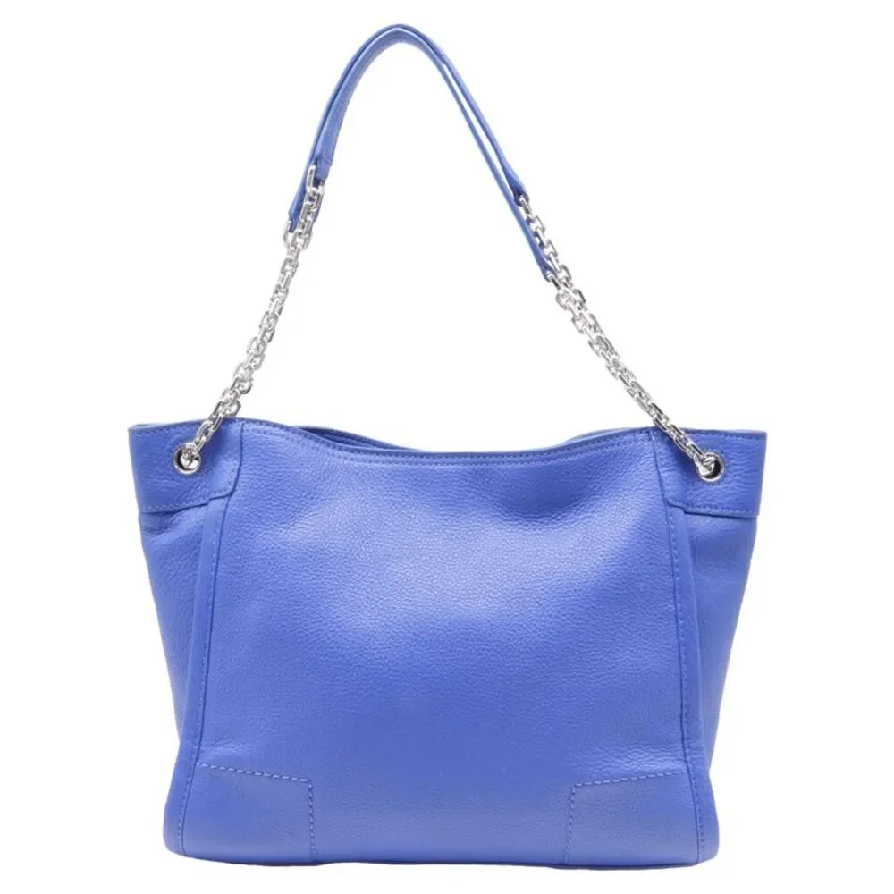Tory Burch Small Britten Chain Tote Bag in Blue Leather